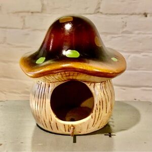 Vintage Mushroom Birdhouse